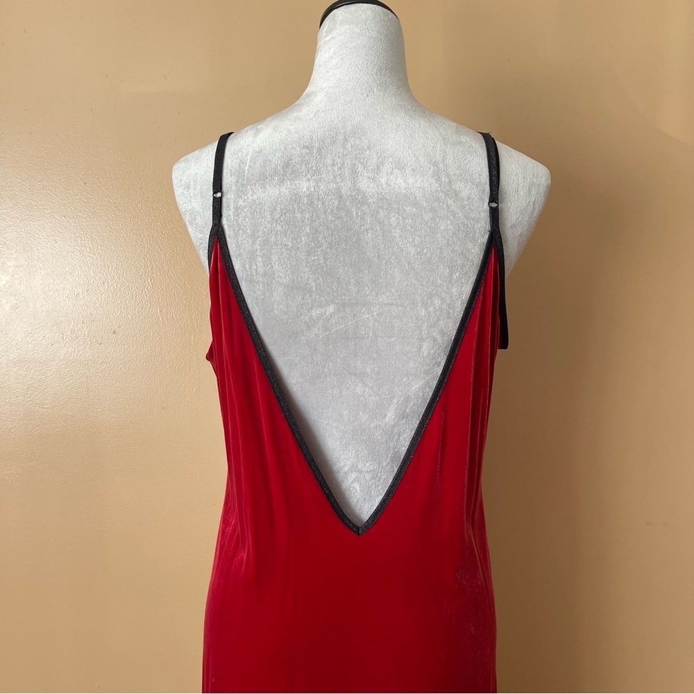 Valerie Stevens Scarlet Velvet Slip Dress size large - Picture 8 of 10